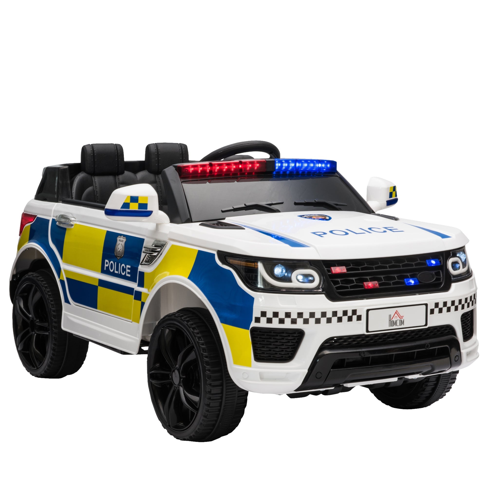 Auto elettrica polizia per bambini - vista frontale