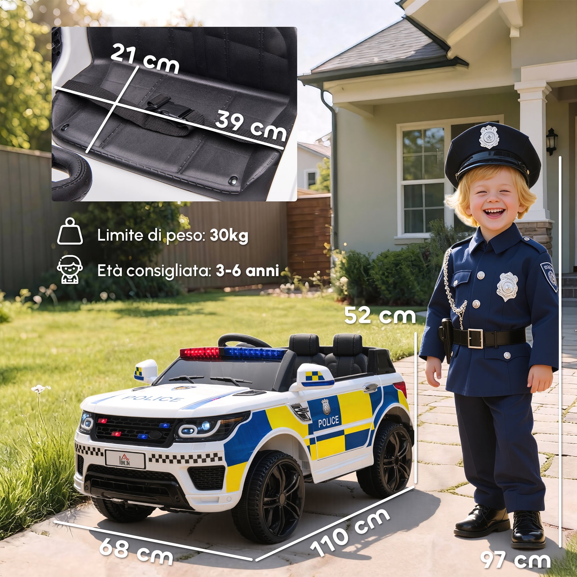Auto elettrica polizia - specifiche tecniche
