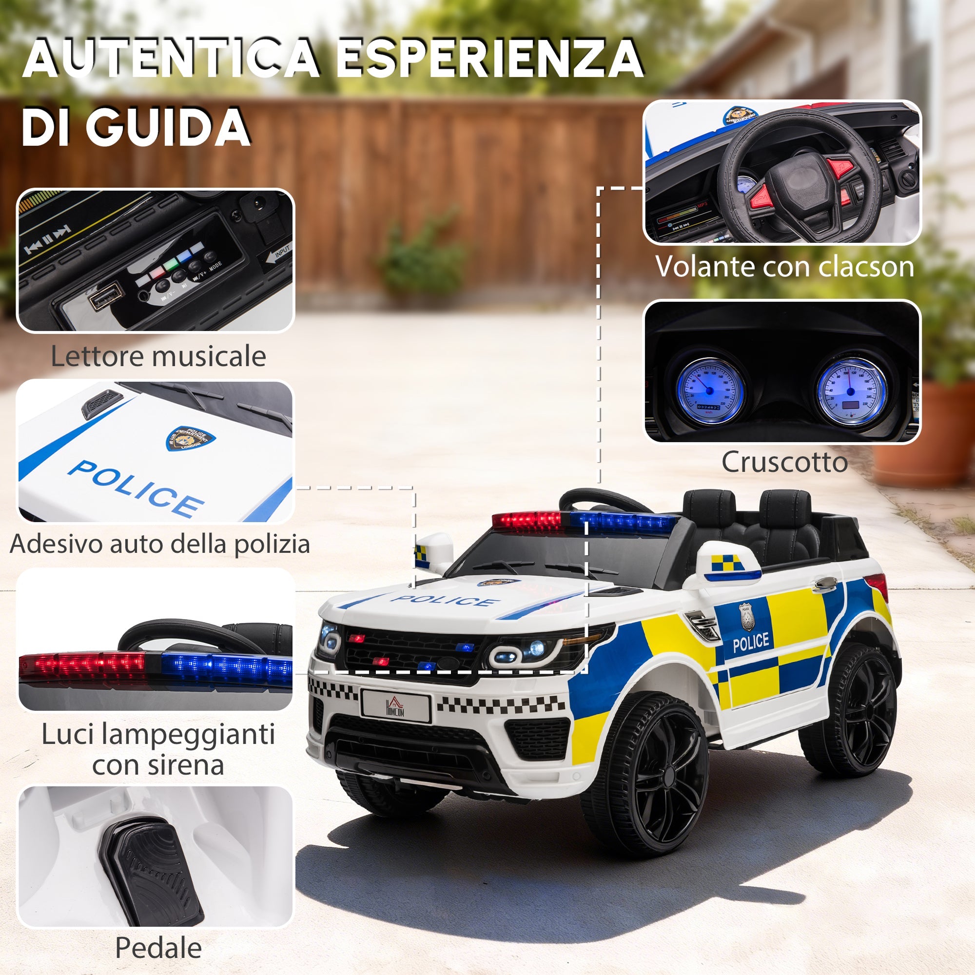 Auto elettrica polizia - caratteristiche