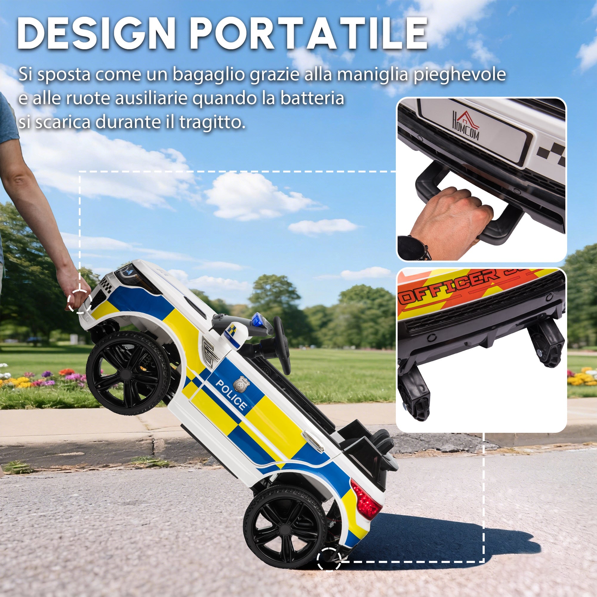 Auto elettrica polizia - design portatile