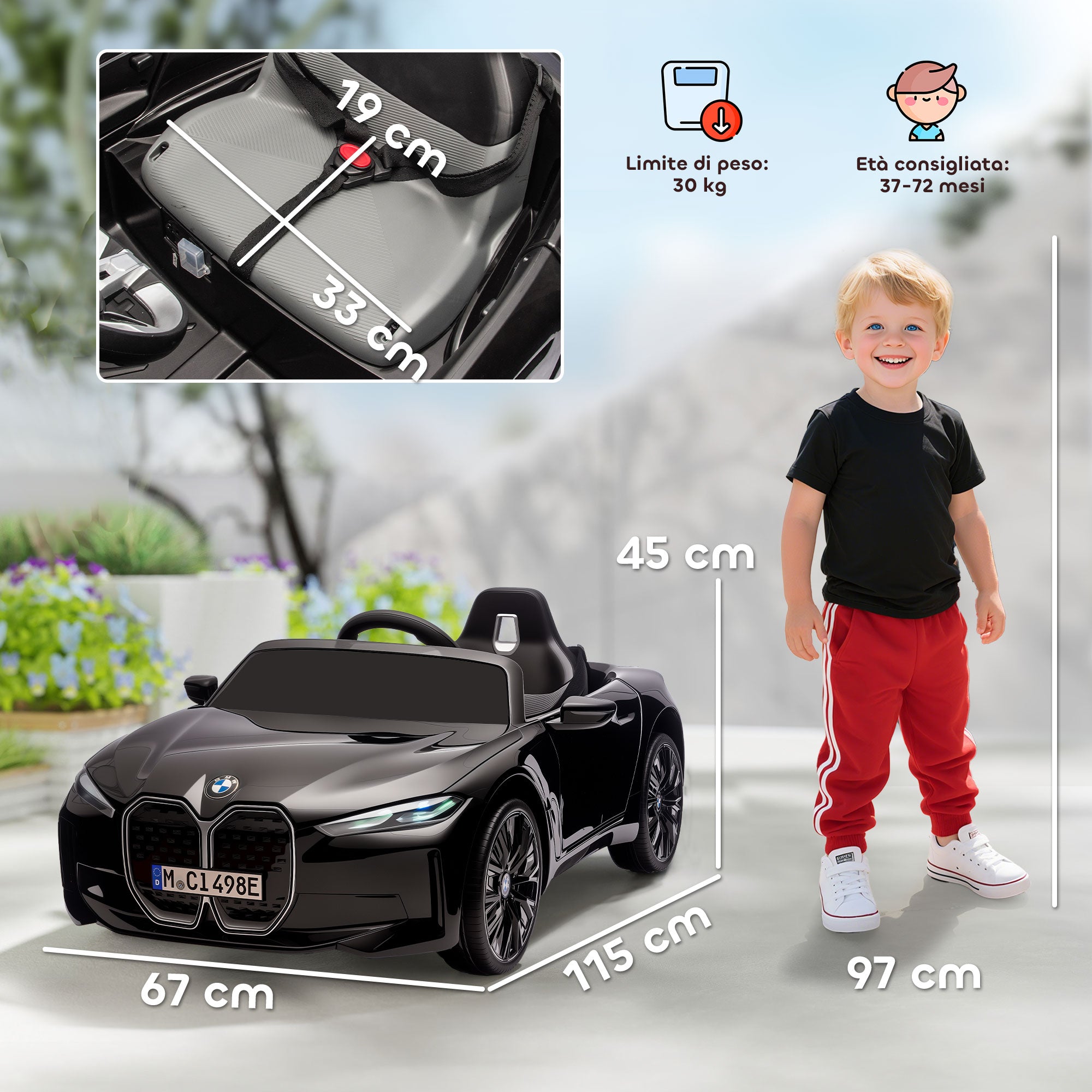 BMW i4 Elettrica per Bambini – Licenza Ufficiale 12V con Telecomando
