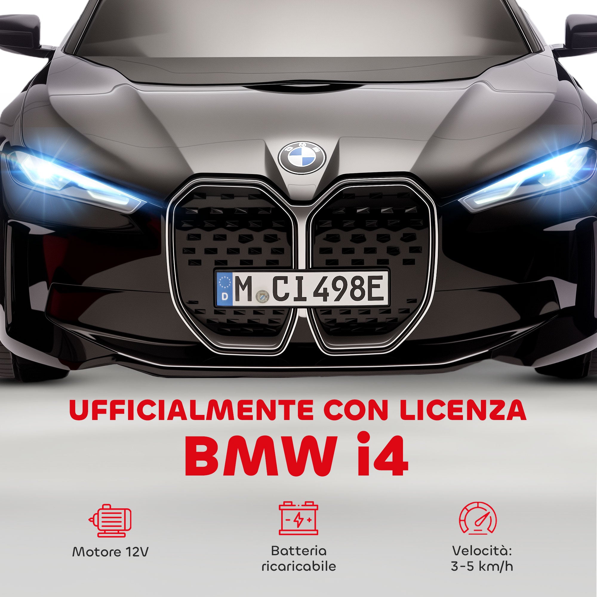 BMW i4 Elettrica per Bambini – Licenza Ufficiale 12V con Telecomando