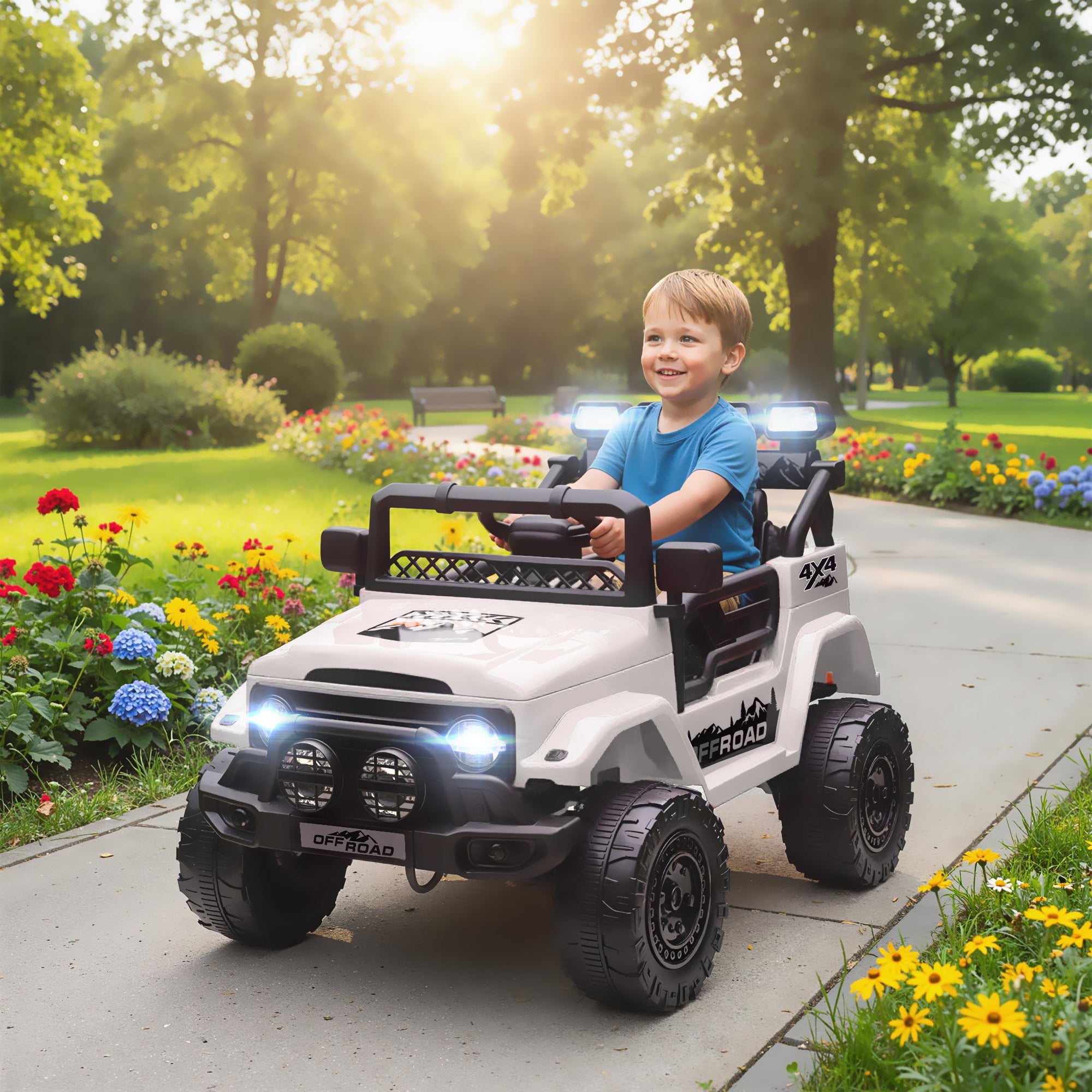 Jeep Off-Road 4x4 Elettrica per Bambini – Doppio Motore 12V con Telecomando