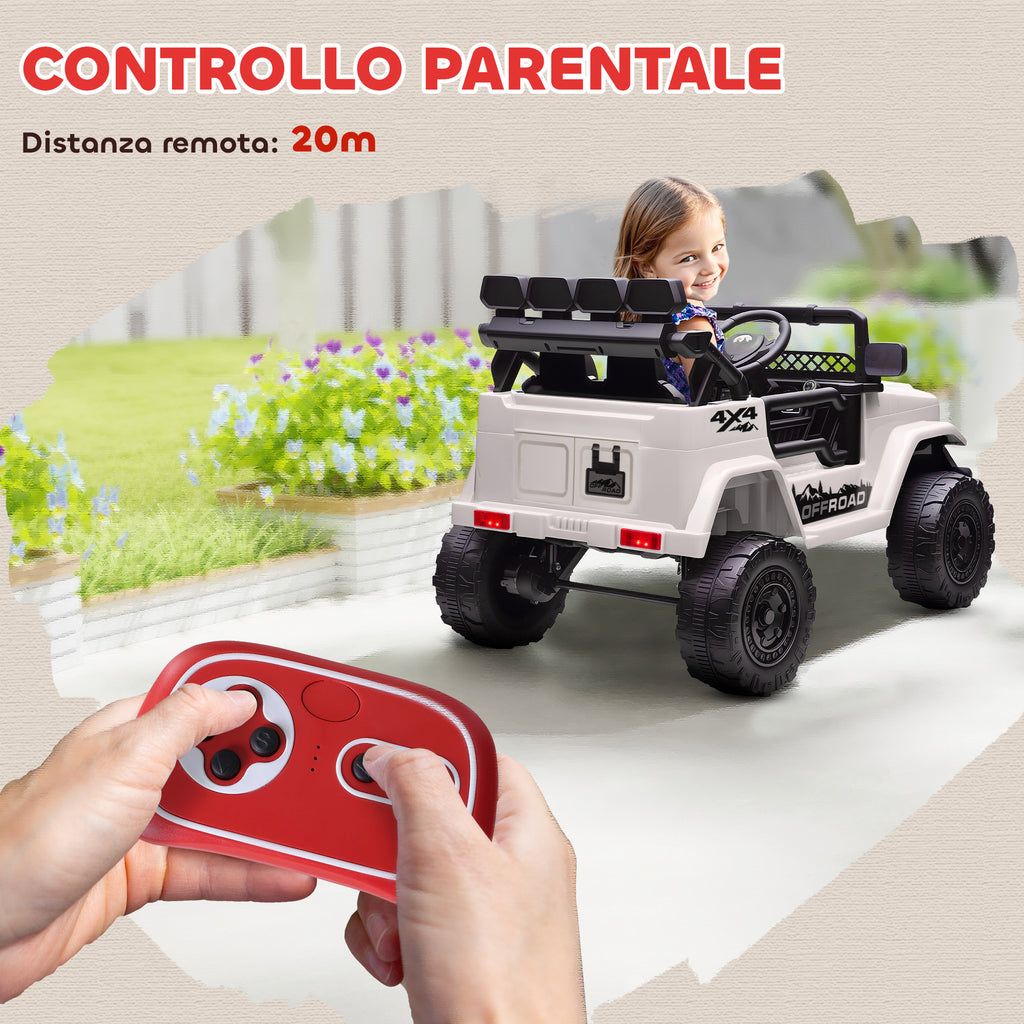 Jeep Off-Road 4x4 Elettrica per Bambini – Doppio Motore 12V con Telecomando