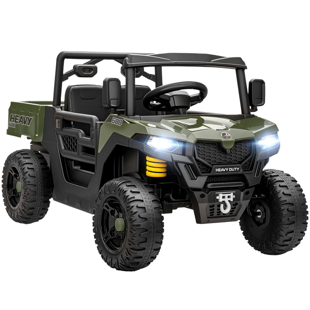 UTV Heavy Duty 600 Elettrico per Bambini – Doppio Motore 12V con Letto Ribaltabile e Telecomando