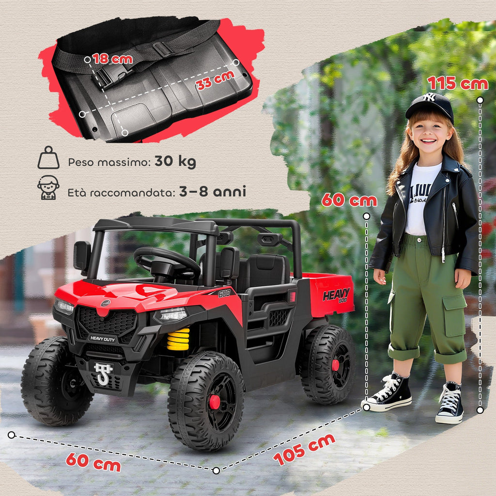 UTV Heavy Duty - dimensioni 105x60x60 cm, max 30 kg, 3-8 anni