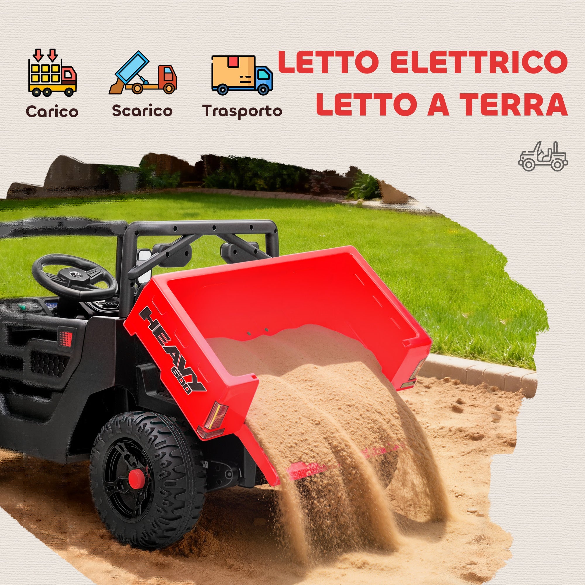 UTV Heavy Duty - cassone elettrico ribaltabile carico scarico