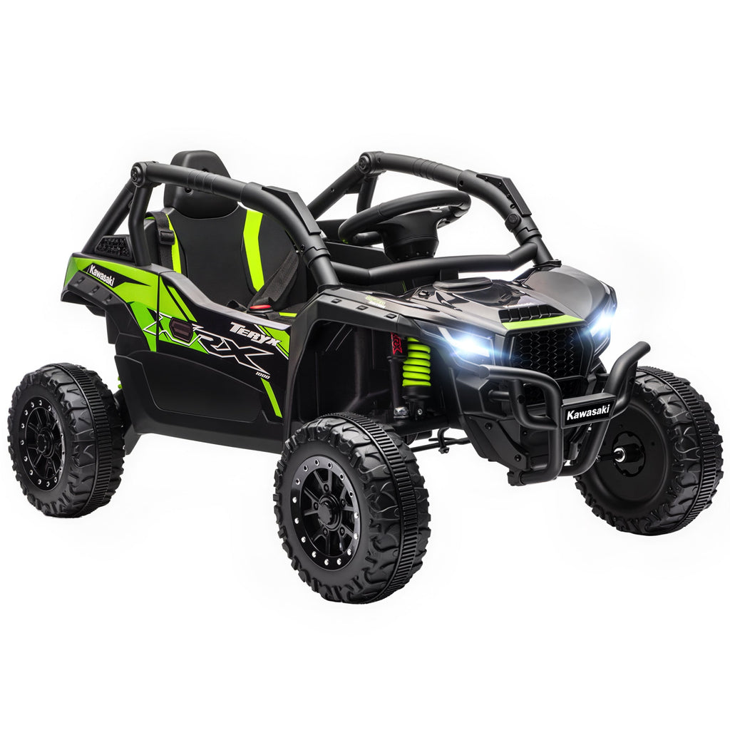 Kawasaki Teryx KRX 1000 elettrico bambini - nero verde vista frontale