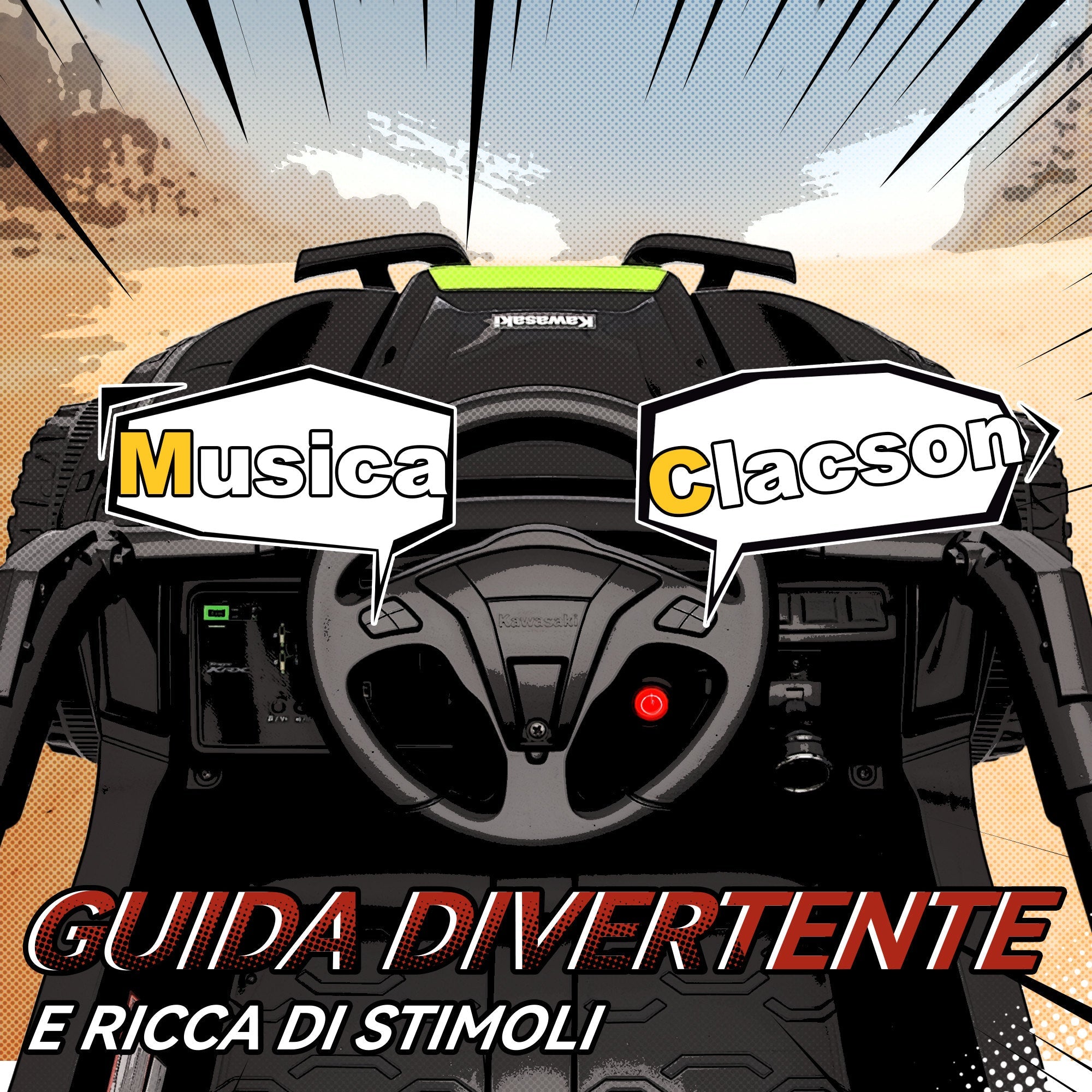 Kawasaki Teryx KRX - musica e clacson guida divertente