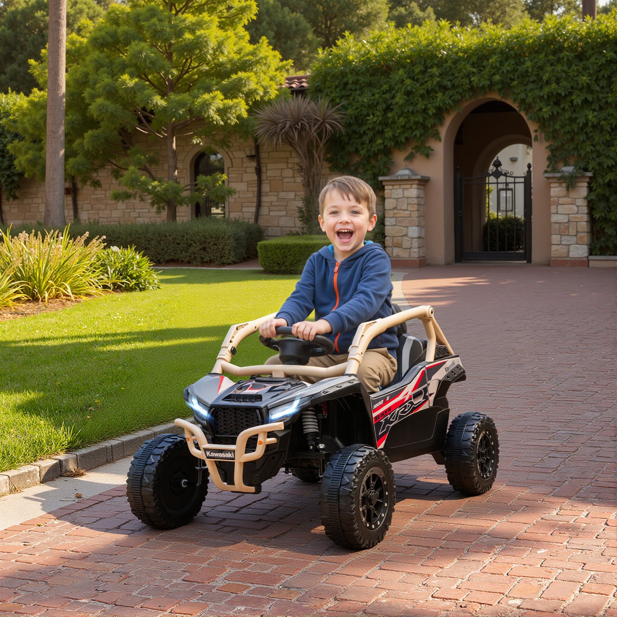 Kawasaki Teryx KRX 1000 Elettrico per Bambini – Edizione Gialla Sabbia con Telecomando