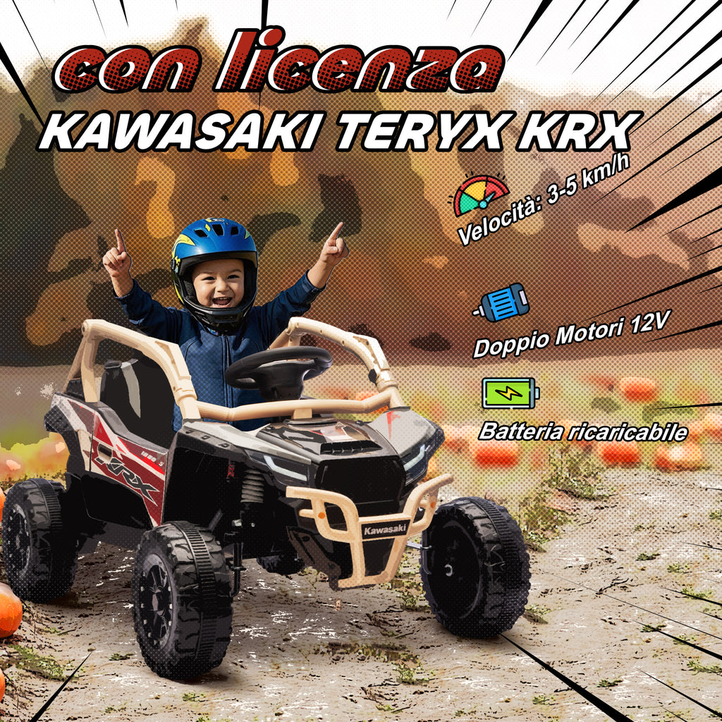 Kawasaki Teryx KRX 1000 Elettrico per Bambini – Edizione Gialla Sabbia con Telecomando