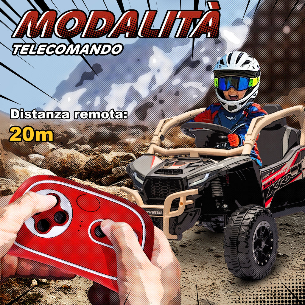 Kawasaki Teryx KRX 1000 Elettrico per Bambini – Edizione Gialla Sabbia con Telecomando