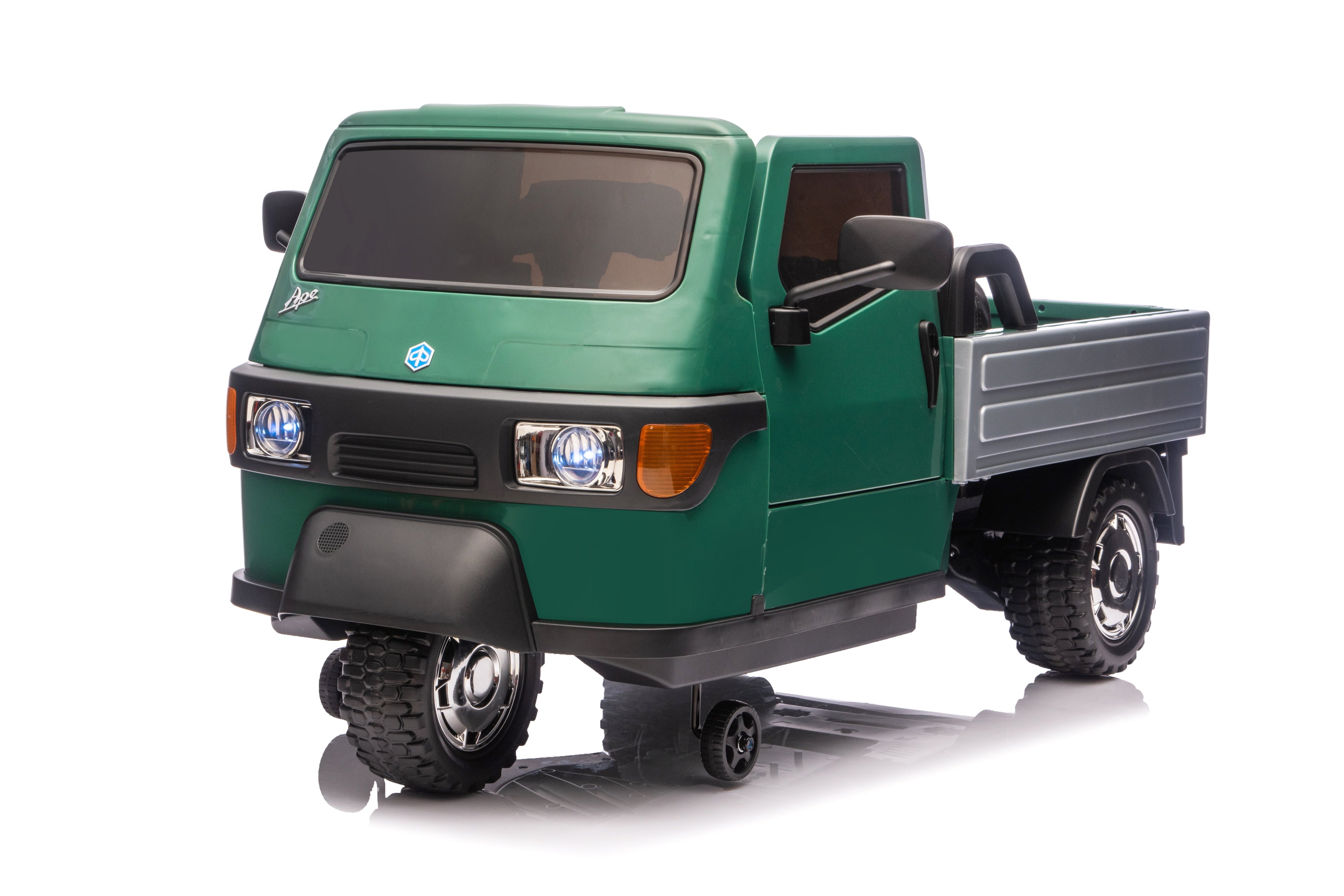 Piaggio Ape Electric verde - vista frontale