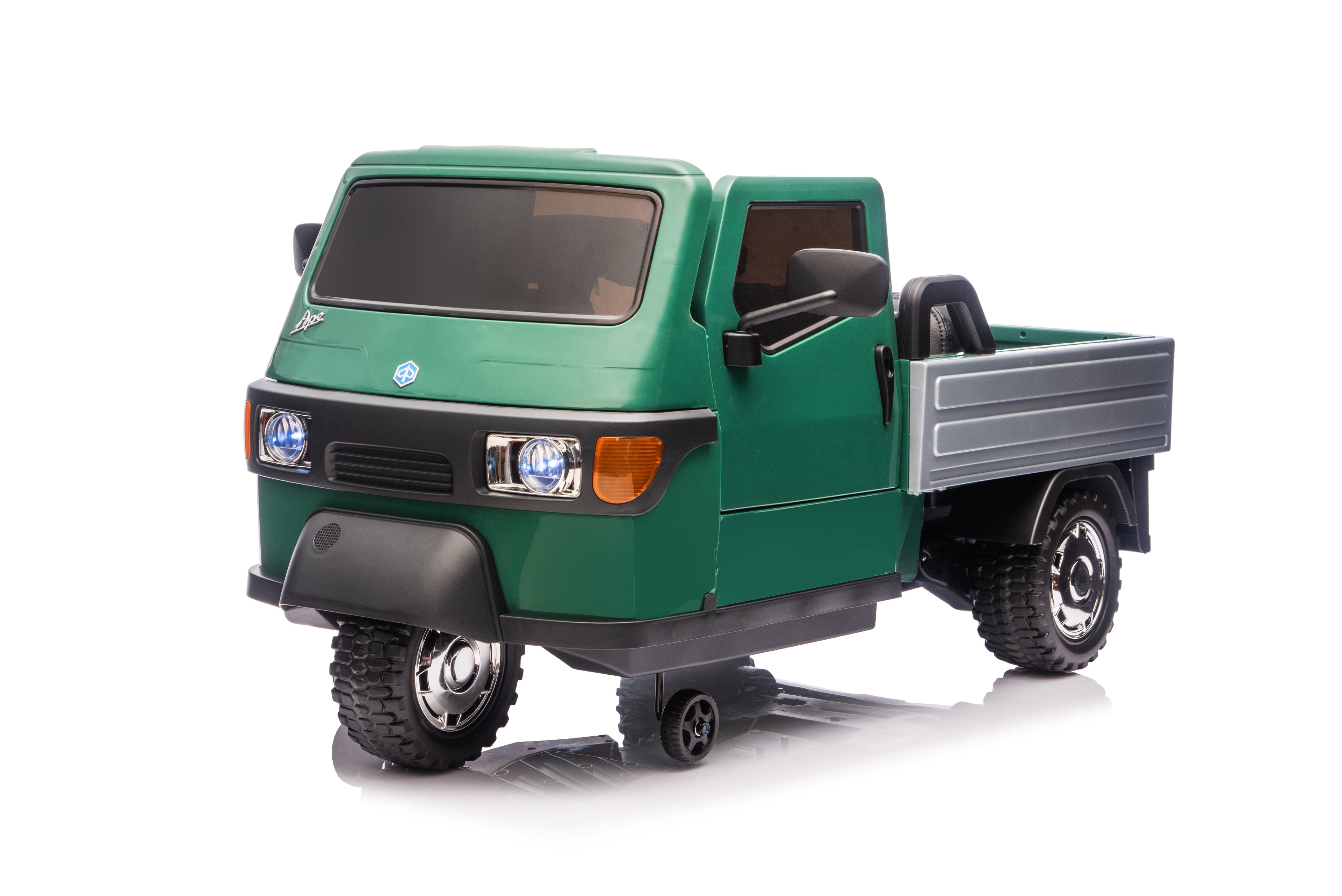 Piaggio Ape Electric verde - vista laterale