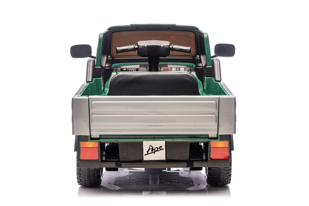 Piaggio Ape Electric verde - vista frontale completa