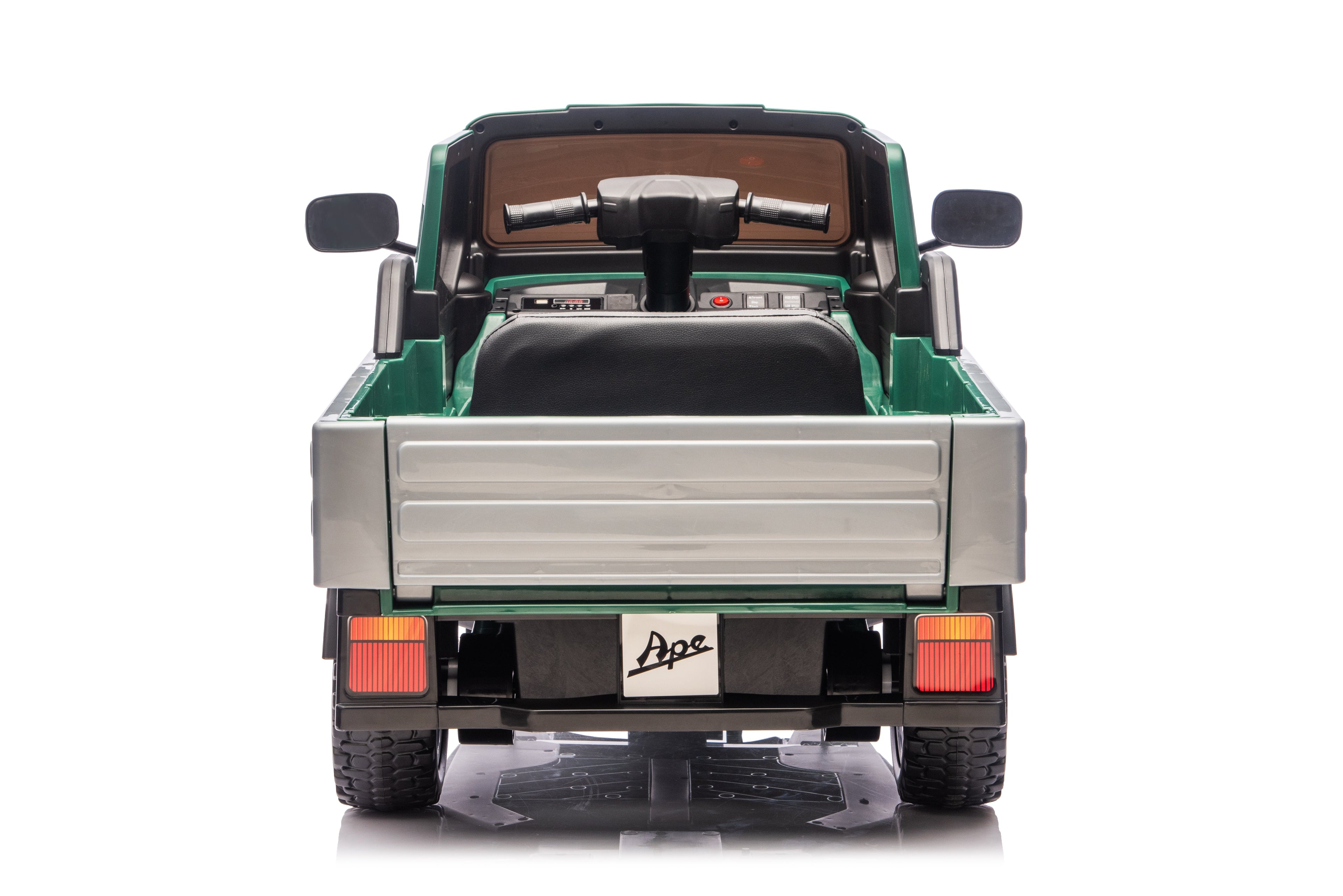 Piaggio Ape Electric verde - vista frontale completa