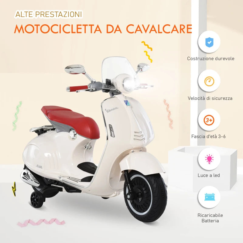 Vespa elettrica – luce LED e batteria ricaricabile