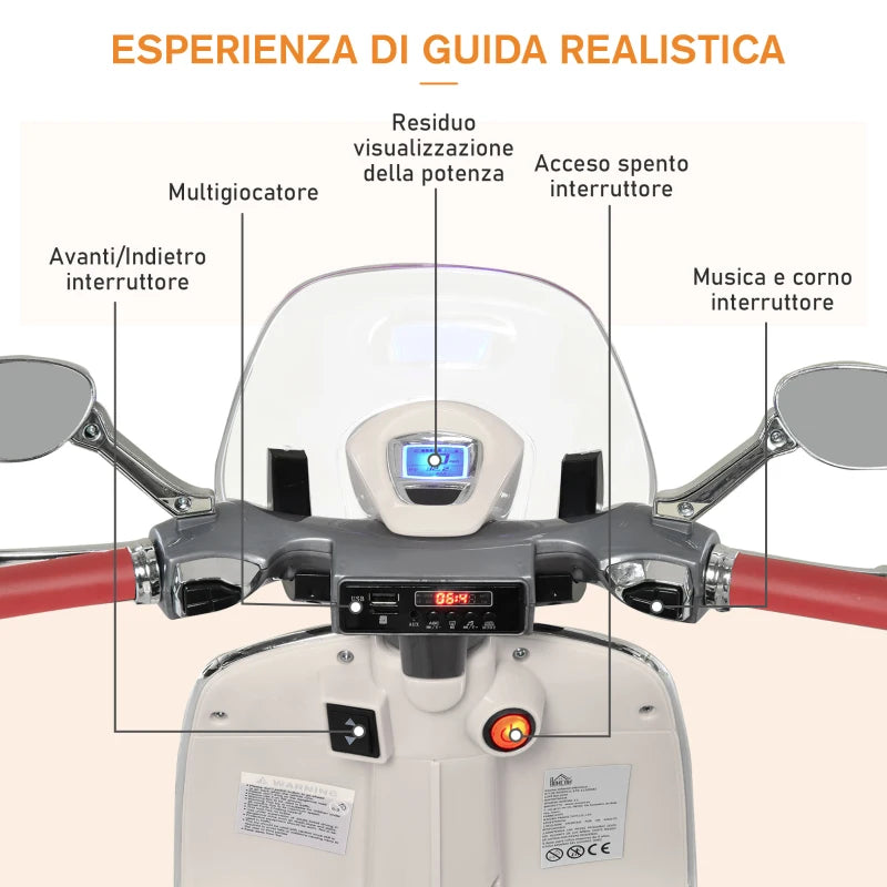 Cruscotto e comandi Vespa elettrica bambini