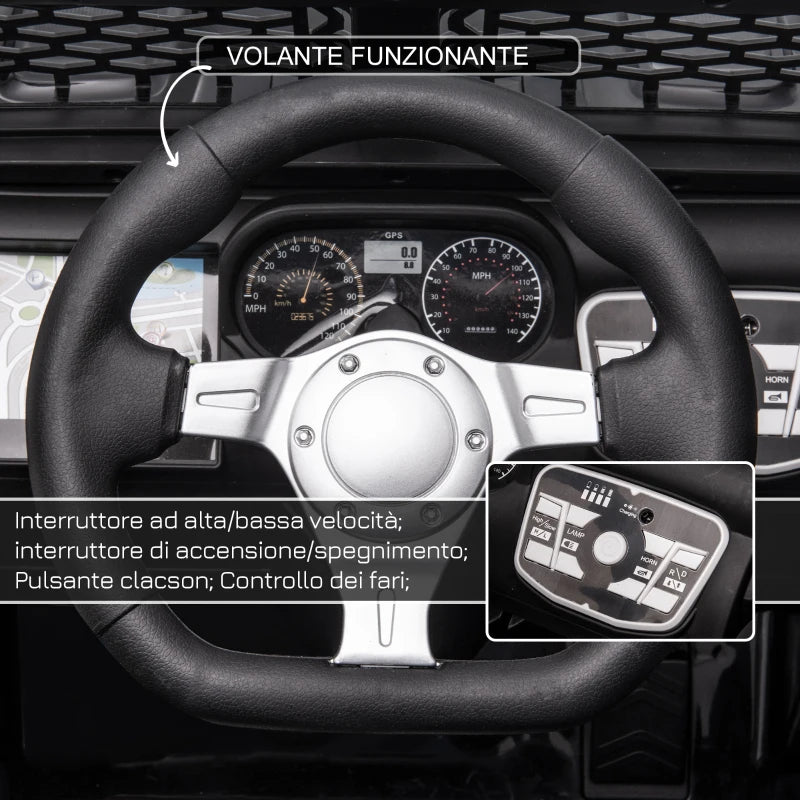 Jeep 4x4 Elettrica per Bambini – Nera